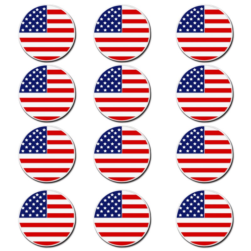 FINGER TEN Golf Ball Marker with Hat Clip Markers Assorted Patterns Value Gift Set Mark Golf Divot Tool Accessories for Men Women Kids (American Flag) - Image 1